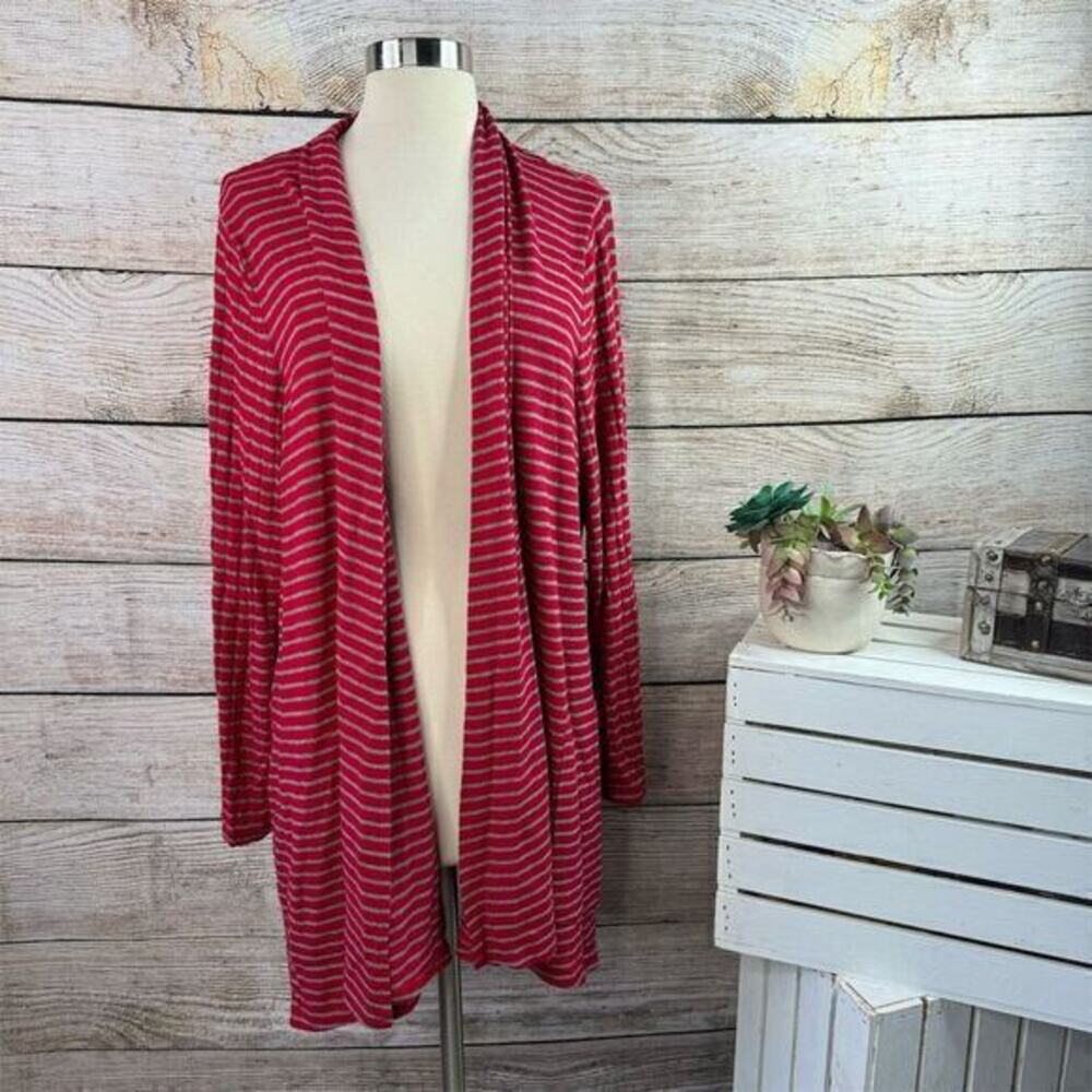 Chico's Zenergy‎ Women's Chevron Stripe Cardigan Sweater Red Size 3 Large